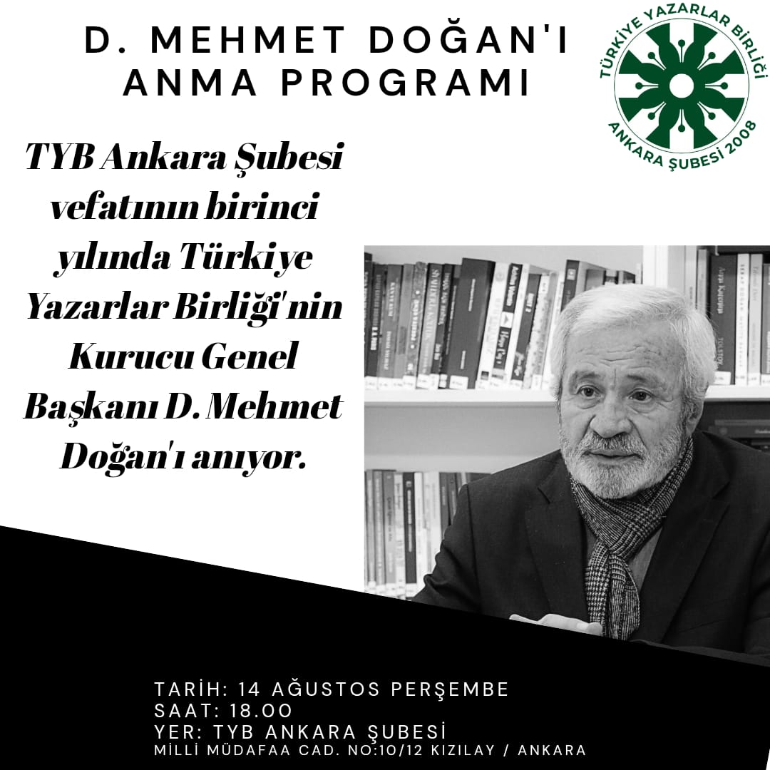 TYB Ankara Şubesi, Kurucu Genel Başkanını Vefatının Birinci Yılında Anacak